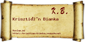 Krisztián Bianka névjegykártya